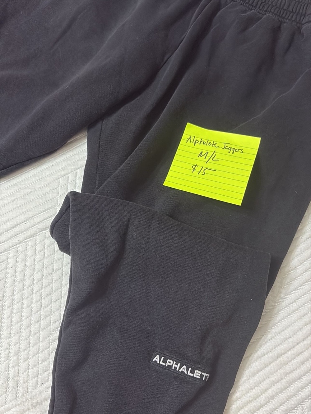 Alphalete Black Logo Joggers with Embroidered Badge